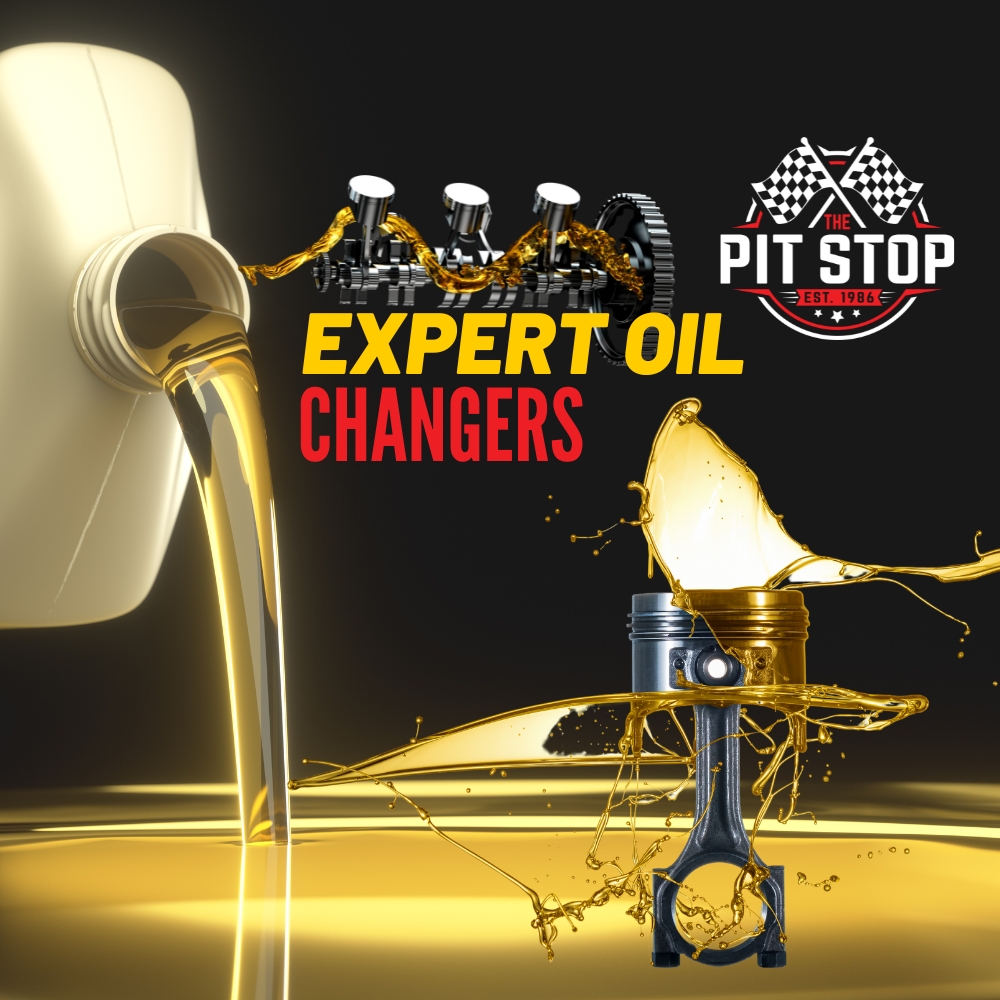 Image of Oil Pouring from Bottle, Piston splashing out of oil and company logo